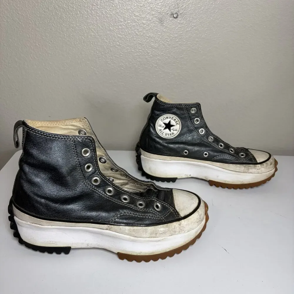 Converse Unisex Run Star Hike Hi 169241C Black White Sneaker Shoes Size M6 W7.5